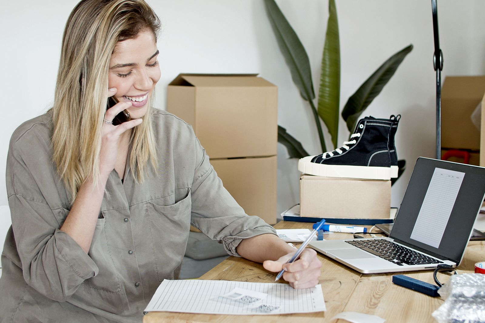 Sales representative speaking to a customer by phone